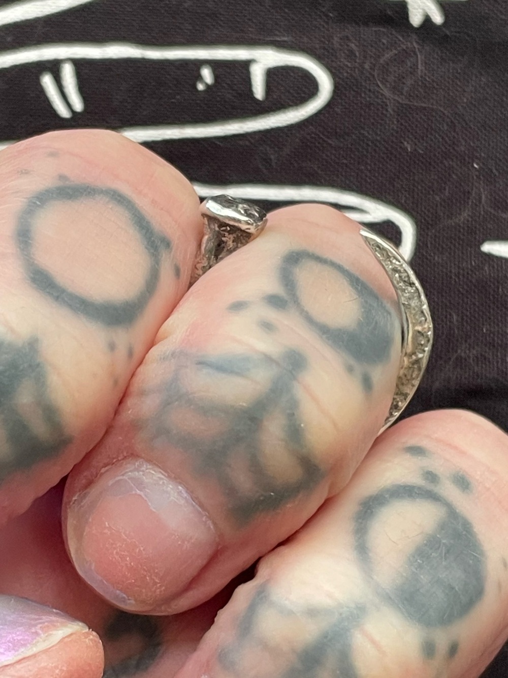 Sterling Silver nail ring by Mother Night - Picture 4 of 5